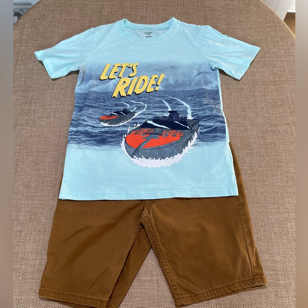 Size 12 Levi’s Shorts/Carter’s T Shirt - Picture 1 of 7